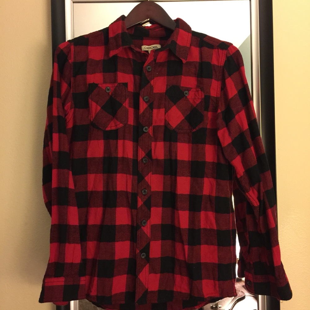 Cherokee Plaid Buttom Down Shirt XL 16